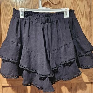Women’s Black Tiered Skort with Lace Trim